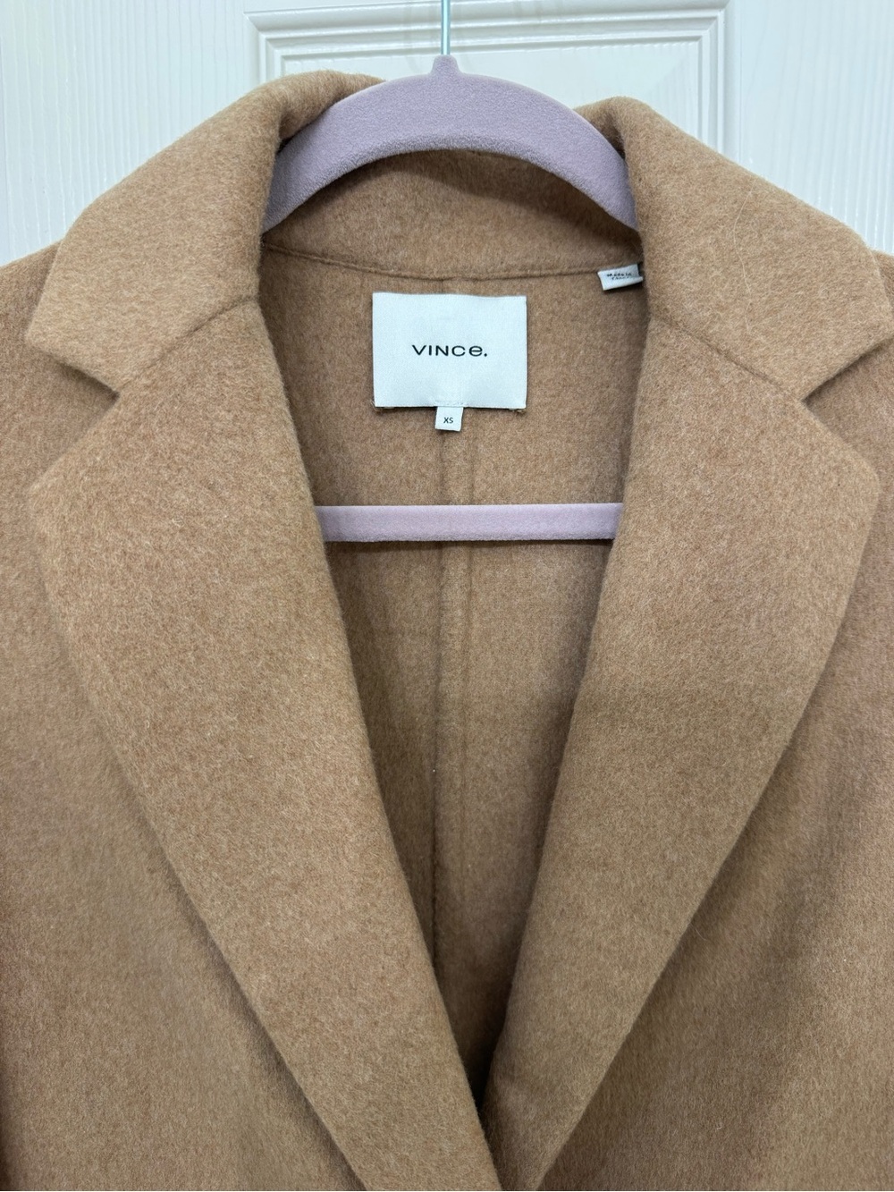 Vince Camel Wool Blend Women's Coat - Elegant and Timeless